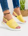 Sandale Galbene Piele Naturala Cu Perforatii JY3030 3