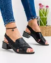 Sandale Negre Piele Naturala Decupate JY68912 4