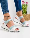 Sandale Piele Naturala Alb Cu Albastru JBS-113 3