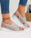 Sandale Piele Naturala Dama Gri AW398 2
