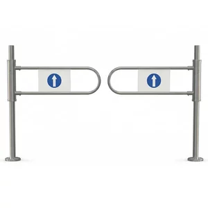 Sistem dublu poarta acces magazin – Sens unic, metalic, set complet stanga-dreapta
