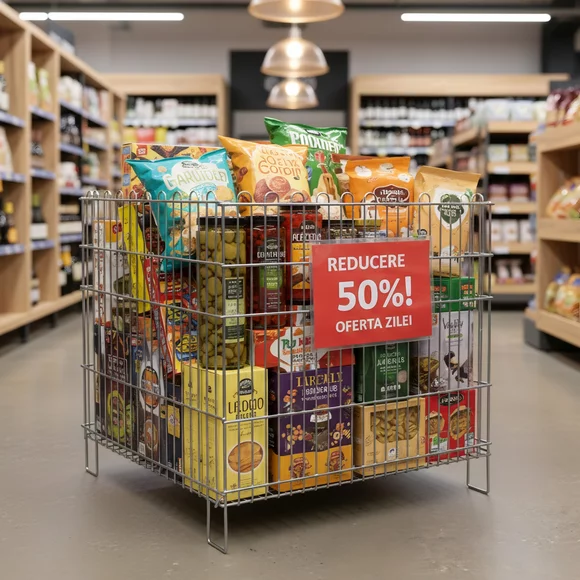 Cos promotional metalic pliabil 53×80 cm pentru magazine si supermarketuri picture - 2