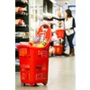 Cos supermarket cu roti 70 litri, rosu