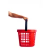 Cos supermarket plastic cu 1 maner 26 litri - Rosu
