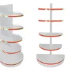 Raft capăt de gondolă oval H195 cm cu 4 Polițe – Alb picture - 1