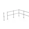 Stalp metalic cromat pentru sistem de ghidare cu 4 conectori, H 107 cm picture - 2