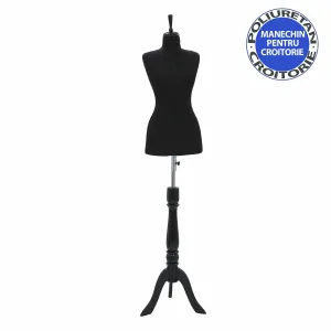 Bust croitorie dama din poliuretan negru