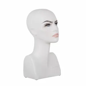Cap machiat manechin dama cu bust din plastic alb