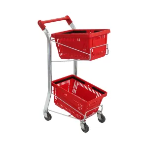 Carucior pentru 2 cosuri cumparaturi (Pentru 28 litri)