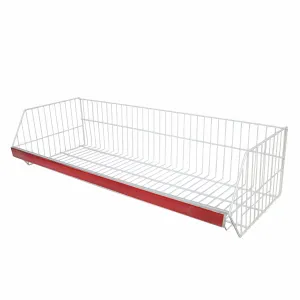 Cos metalic alb pentru raft metalic 100 × 40 × 25 cm