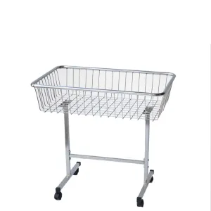 Cos de expunere metalic cu roti, crom 90/60 cm