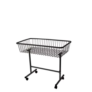Cos de expunere metalic cu roti, negru 90/60 cm