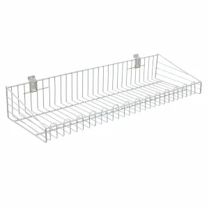 Cos metalic cromat cu prindere pentru panou slatwall, 120 cm