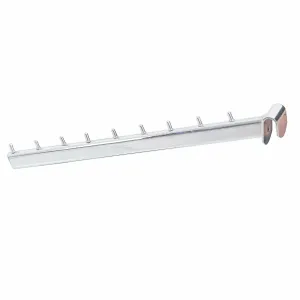 Expozitor inclinat cu 9 pini pentru bara ovala 15×30 mm – 40 cm, cromat
