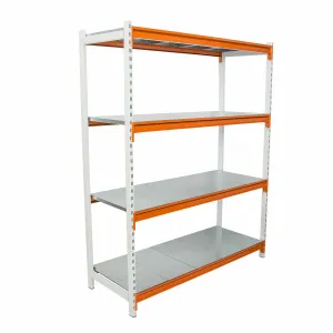 RAFT DEPOZITARE CU POLITE METALICE, H: 200 X L: 150 X l: 60 CM, 2 PICIOARE