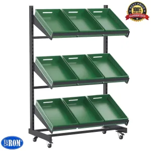 Raft pentru legume si fructe cu roti H:180 L:130 cm W:60 cm