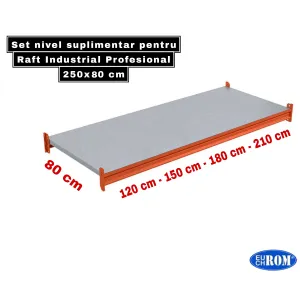 Set Nivel Suplimentar Pentru Rafturi Industrial Profesional 250x80 Cm