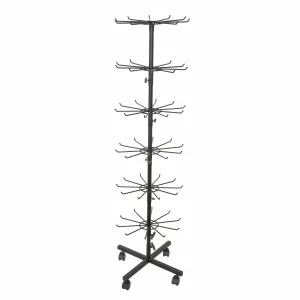 Stand accesorii metalic negru, 6 nivele de expunere