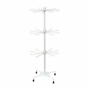 Stender metalic cu 3 niveluri de expunere accesorii, alb