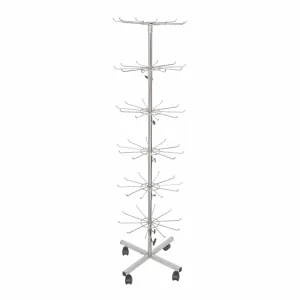 Stand accesorii metalic cromat, 6 nivele de expunere