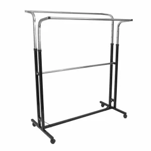 Stender metal dublu reglabil pe inaltime E-553, Negru-Crom