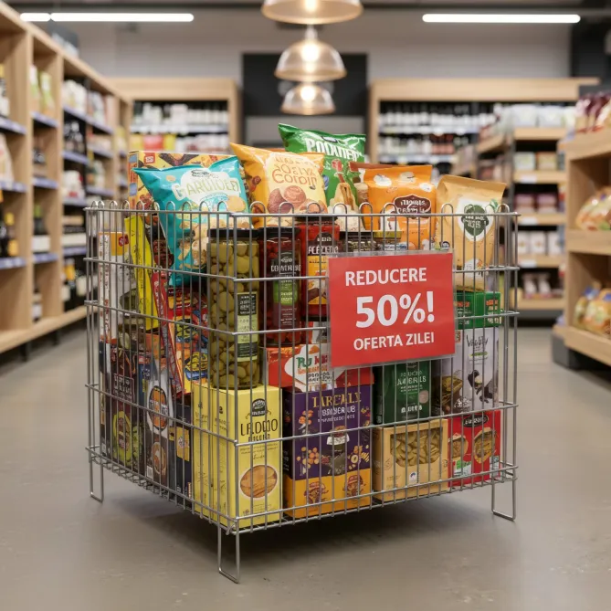 Cos promotional metalic pliabil 53×80 cm pentru magazine si supermarketuri picture - 2