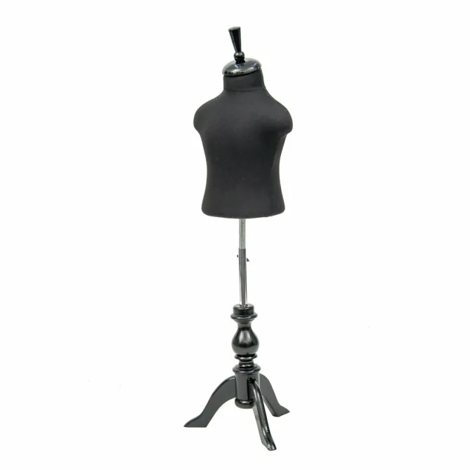 Manechin croitorie copil cu bust negru, picior lemn trepied negru 2-4 Ani picture - 3