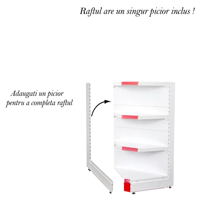 Raft metalic de colt interior Alb 135 cm picture - 2