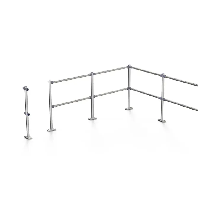 Stalp metalic cromat pentru sistem de ghidare cu 4 conectori, H 107 cm picture - 2