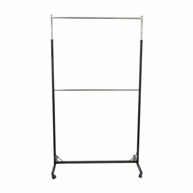 Stender metal dublu E-525 reglabil pe inaltime, Negru-Crom picture - 2
