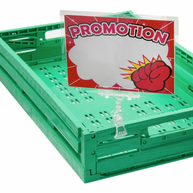 Suport eticheta de pret cu clema din plexiglas transparent picture - 3