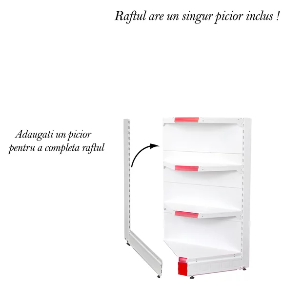 Raft metalic de colt interior Alb 135 cm picture - 2