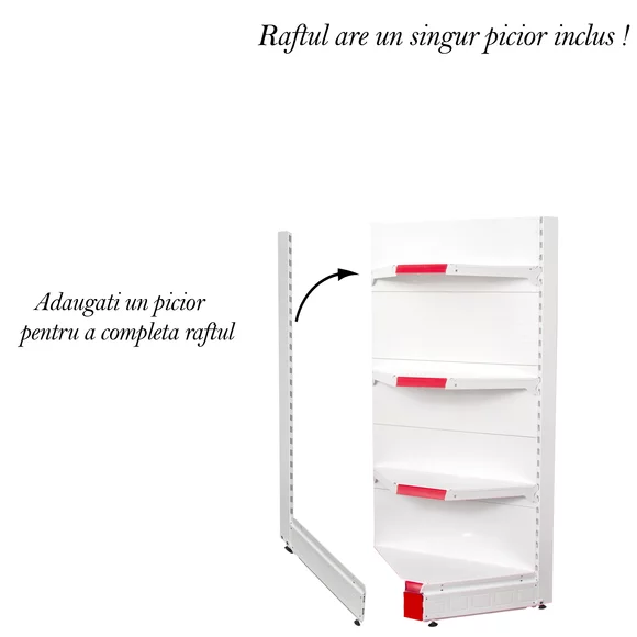Raft metalic de colt interior Alb 165 cm picture - 2