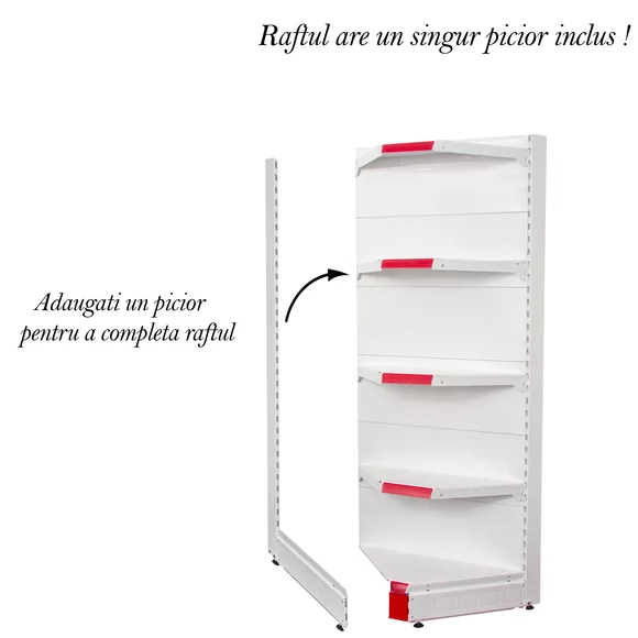 Raft metalic de colt interior Alb 195 cm picture - 2