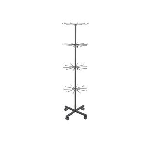 Stand accesorii metalic negru, 4 nivele de expunere