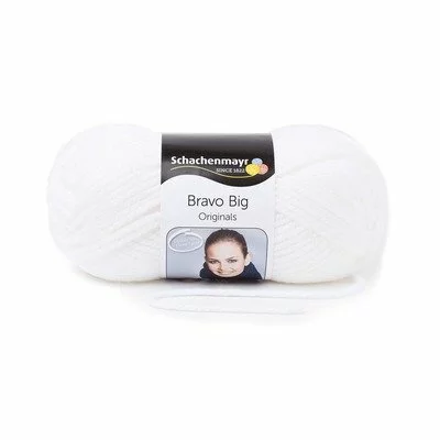 Acrylic Yarn-Bravo Big-White 00101