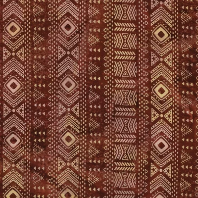 Batik printed Cotton - Aztec Terracota
