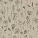 Canvas Linen Look Fabric - Hand Drawn Flowers