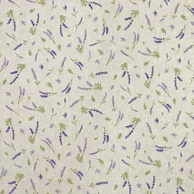 Canvas Linen Look Fabric - Lavender Flavours