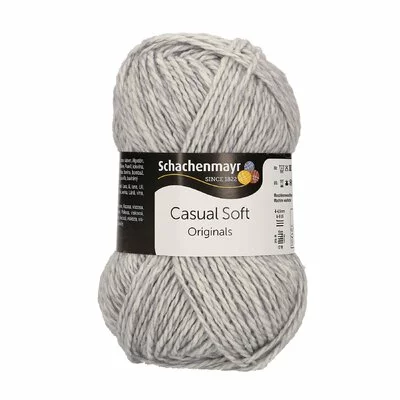Casual Soft  Cotton and wool Yarn - Silver 00090