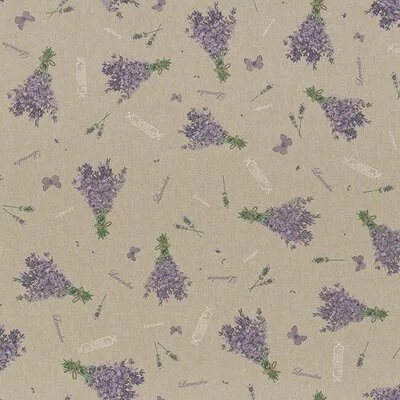 Coated Canvas Linen Look Fabric - Lavender Scent
