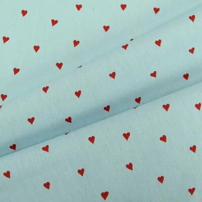 Coated Cotton Heart Blue/Red
