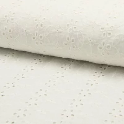 Cotton Embroidery Stripe Ivory