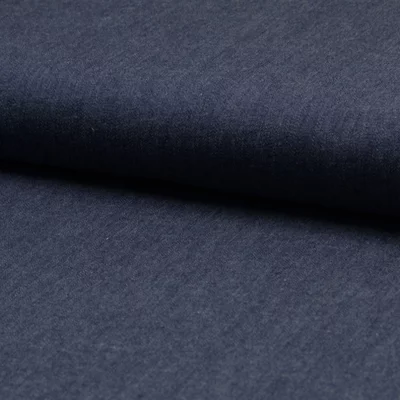 Cotton fabric - Chambrai Uni Dark Blue - cupon 65cm