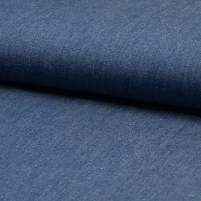 Cotton fabric - Chambrai Uni Washed Blue - cupon 45cm
