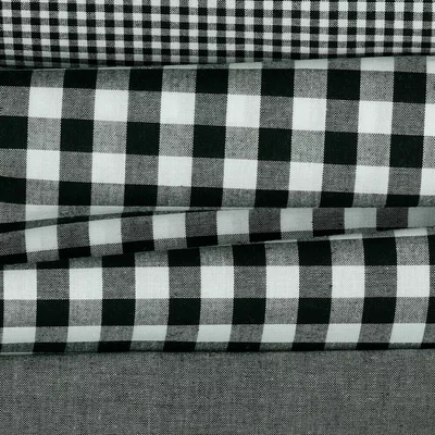 Cotton fabric - Vichy Black 10mm