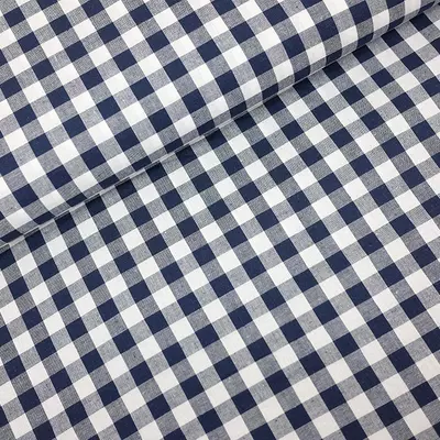 Cotton fabric - Vichy Navy 10mm