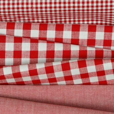 Cotton fabric - Vichy Red10mm