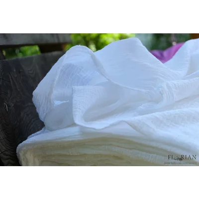 Cotton gauze fabric - Anuca White - cupon 70cm