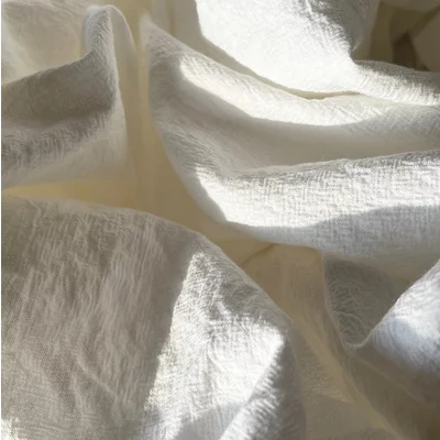 Cotton Gauze fabric - Leopoldina White - cupon 95 cm